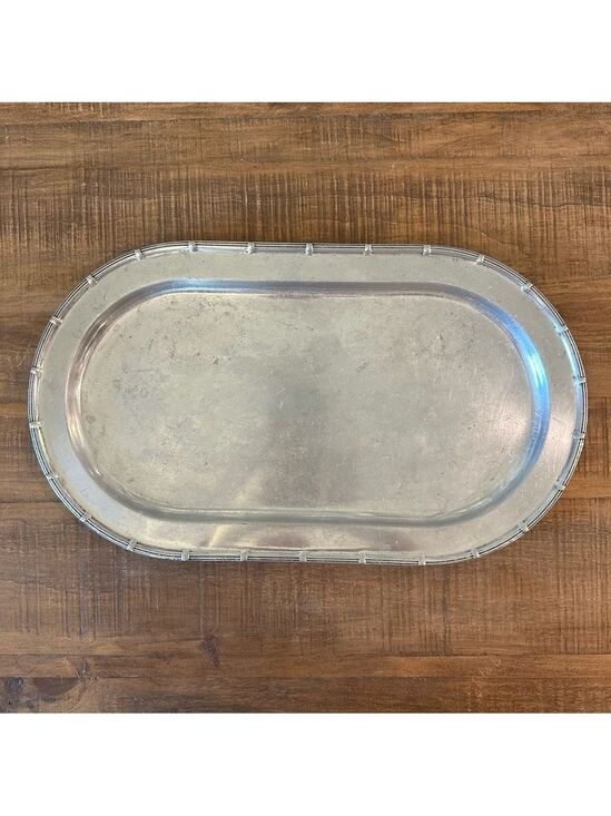 Wilton Armetale Other - Vintage Wilton Armetale Pewter Oval Serving Tray with Ribbed Edges 18”x10.5”
